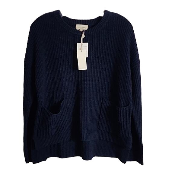 Melloday Navy Blue Sweater with Front Pockets, NWT, Small - Picture 1 of 7
